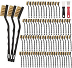 80 Pcs Mini Wire Brush Brass Brush Set, Curved Handle Masonry Brush Wire Brush by Unknown
