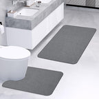 Bathroom Rugs Set 2 Pieces, Thin Bathroom Mats, Toilet Rugs, Quick Dry - Image 2