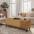 Storage Ottoman Bench, 51-Inch Large Storage Bench by FiveWillowise