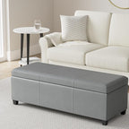 SIMPLIHOME Avalon 48 inch Wide Contemporary Rectangle Storage Ottoman Bench in - Image 2