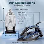 Steam Iron for Clothes Fast Heating, 1700W Iron Precision - Image 8