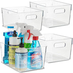 Plastic Food Storage 4 Pack Clear Container Bin by primebox