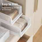 Proarea Stackable Plastic Storage Basket Closet Organizer Bin Foldable Clothes - Image 4