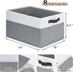 Criusia Large Storage Baskets 8 Pack Versatile Fabric Storage Bins - Image 2
