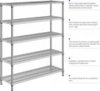 2200 Lbs 5 Tier Storage Rack Metal Wire Shelving Unit, Storage Standing Shelf - Image 7