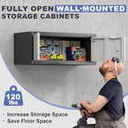 Metal Garage Storage Cabinet, Locking Cabinet Wall Mounted, 12.8" H Floating - Image 5