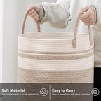 YOUDENOVA Woven Rope Laundry Hamper Basket, 58L Tall Laundry Basket - Image 3