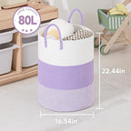 CLHMILY&Z 80L Laundry Basket Round Storage Rope Basket - Image 6
