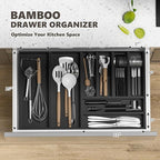 Kitchen Drawer Organizer Bins, Stackable Bamboo Drawer Organizer - Image 5