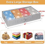 punemi Extra Large Under Bed Storage 65L, 42*16.5*5.8 in Tall underbed storage - Image 5