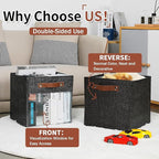 HNZIGE Fabric Cube Storage Bins 11 x 11, Collapsible Storage Cubes Bins - Image 5
