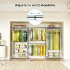 Ulif E1 Heavy Duty Closet Garment Rack, 6 Tiers Adjustable Metal Freestanding - Image 3