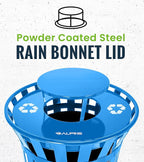 Alpine Outdoor Metal Waste Receptacle Rain Bonnet Lid - Image 4