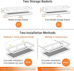 PUSDON Hanging Storage Baskets Organizer Wall Mount, Metal Wire Storage Bin Rack - Image 2