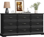9 Drawer Dresser for Bedroom, Rustic Farmhouse Dresser - Image 8