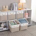 Mangata Canvas Storage Boxes, 13 Inch Cube Storage Bins Set of 6, Fabric Baskets - Image 5