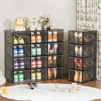 6 Pack Thicken Shoe Organizer Stackable, Upgraded Sturdy Shoe Storage Box - Image 5