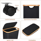 Slim Laundry Hamper with Wheels, Narrow Hampers - Image 4