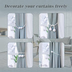 Hion Magnetic Curtain Tiebacks White 2pcs, Curtain Tiebacks Buckles Holdbacks - Image 4