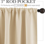 RYB HOME Dorm Curtains Room Darkening, 45 inch Length Privacy Window Treatment - Image 2