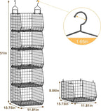 Deeper 4'' Design 5 Tier Foldable Hanging Closet Organizer and Storage，Wire - Image 3