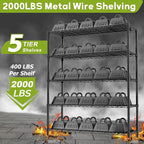 Storage Shelves, 5-Tier Adjustable Metal Industrial Utility Shelf Rack - Image 4