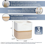 NaturalCozy Storage Cubes 11 Inch Cotton Rope Woven Baskets - Image 2