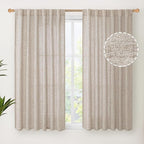 YoungsTex Natural Linen Curtains 45 Inch Length by YoungsTex