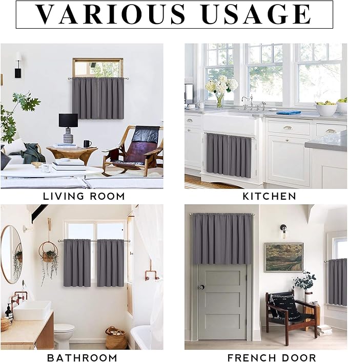 RYB HOME Short Curtains Half Window Curtains - Image 7