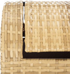 SAFAVIEH Outdoor Collection Mazeli Natural Woven Swing Top Dome Lid Trash Bin - Image 7