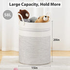 Fiona's magic 58L Woven Rope Laundry Hamper, Tall Boho Laundry Basket Storage - Image 3