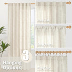 YoungsTex Short Linen Curtains 36 Inch Length - Image 6
