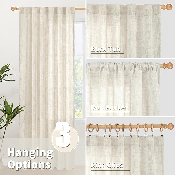 YoungsTex Linen Curtains 72 Inch Length - Image 6