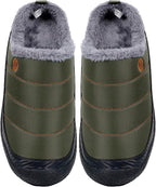 Womens Mens House Slippers Slip on Snow Winter Warm Fully Fur Lined Slippers - Image 6