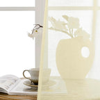 Tollpiz Sheer Door Curtains Closet Linen Textured Curtain Sheers Doorway Light - Image 9