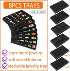Jewelry Organizer Drawer 8 Set Jewelry Boxes Velvet Jewelry Drawer Organizer - Image 3