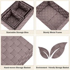 Woven Storage Baskets, Storage Bins, Cube Basket Container Baskets Storage - Image 4