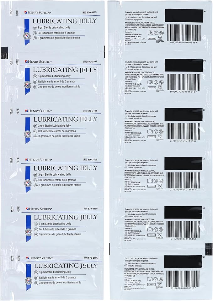 Henry Schein Sterile Lubricating Jelly – 3g Single-Use Packets, Convenient and - Image 3