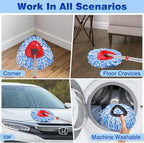 Mop Replacement Heads 6 Pcs & 1 Scrub Brush & 1 Base Combo, Spin Mop - Image 4