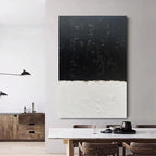 NANKAI Hand-Painted Black and White Wall Art, Minimalist Abstract Painting - Image 5