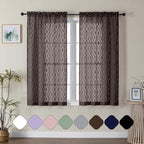Aiyufeng Sheer Brown Curtains 54 Inch Length 2 Panels by Aiyufeng
