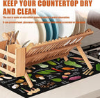Vegetables Dish Drying Mat for Kitchen Counter Microfiber Absorbent Dish - Image 6