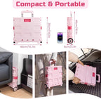 Foldable Rolling Cart on Noiseless Wheels: Portable Utility Cart - Image 4