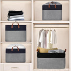DULLEMELO Extra Large Canvas Fabric Storage Basket, 70L Foldable Closet Storage - Image 6