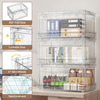 BROVIEW Clear Stackable Storage Drawers, Open Front Large Plastic Storage Bins - Image 3