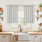 YoungsTex Light Grey Cafe Curtains 36 Inch Length by YoungsTex