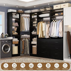 Corner Closet System with 6 Drawers, Closet Organizer System with 14 Shelves & - Image 6