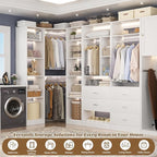 Corner Closet System with 5 Drawers, Closet Organizer System with 15+Shelvess & - Image 5