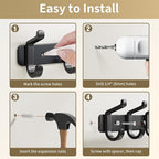 Coat Rack Wall Mounted Heavy-Duty: Metal Coat Hanger 6 Hooks - Image 6