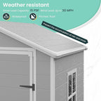UDPATIO Outdoor Resin Storage Shed 6x4.5 FT, Plastic Garden Shed - Image 7